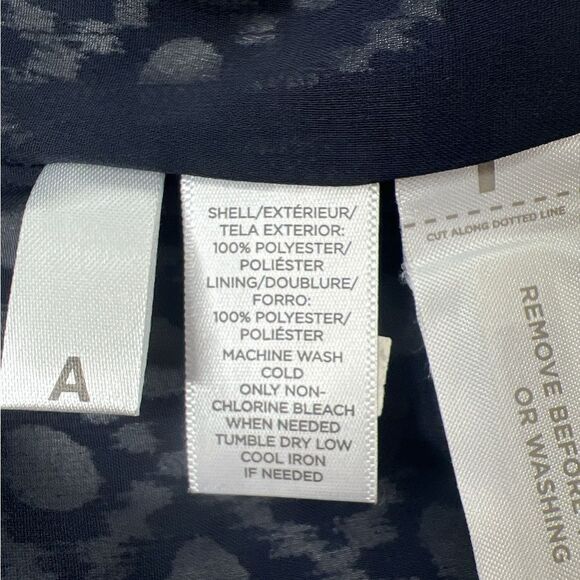 Ann Taylor‎ Loft Women's Navy Blue and White Chiffon Tank Top sz Small NEW - Picture 6 of 7